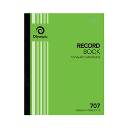 OLYMPIC CARBONLESS RECORD BOOK 707 Trip 50Leaf 250x200mm